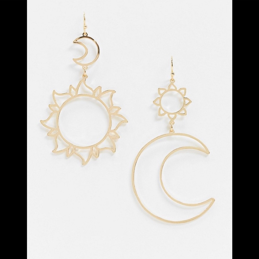 LunaSol Moon & Sun Dangle Earrings
